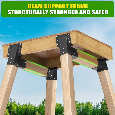 Beam Support Frame | Heavy‑Duty Metal Pergola Wooden Post Connector Bracketbeam support frame