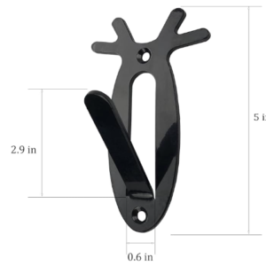 Deer Antler Wall Hook | Black Metal Decorative Wall Mounted Coat Hook