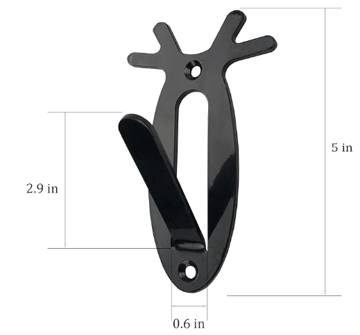 Deer Antler Wall Hook | Black Metal Decorative Wall Mounted Coat Hook